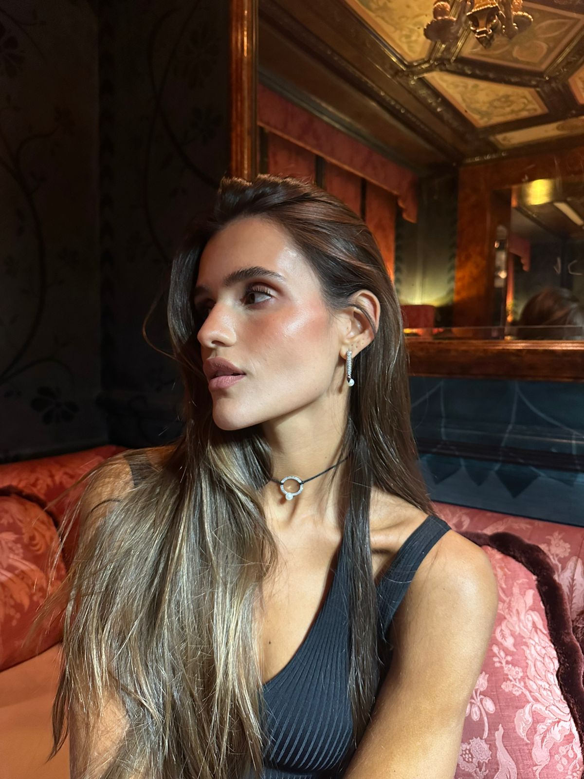 Sofia Choker Cord - White diamonds