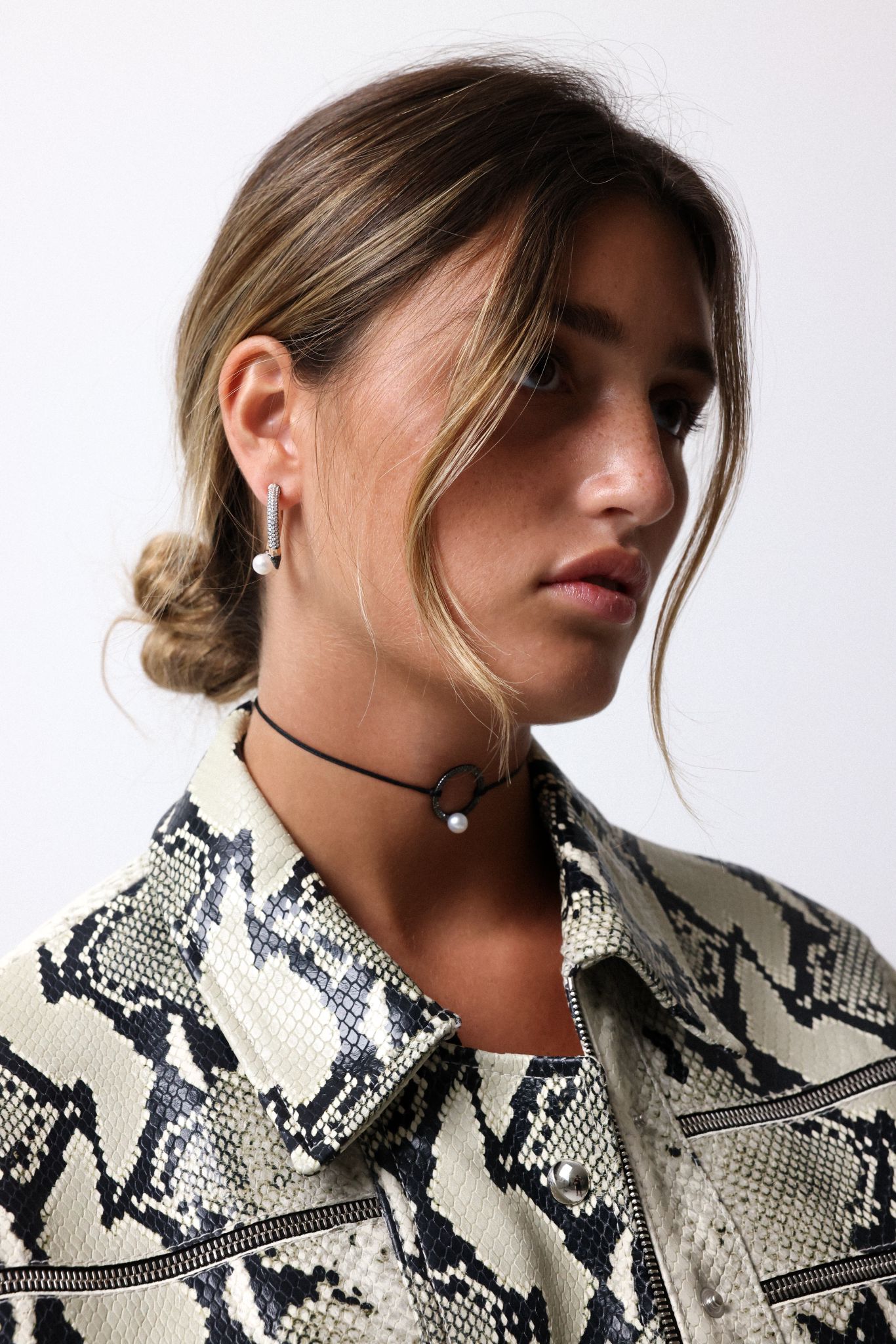 Sofia Choker Cord - Black diamonds