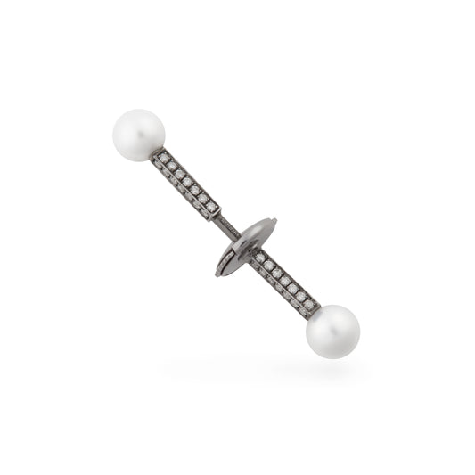 Izia | White Pearls, White diamonds & Black gold