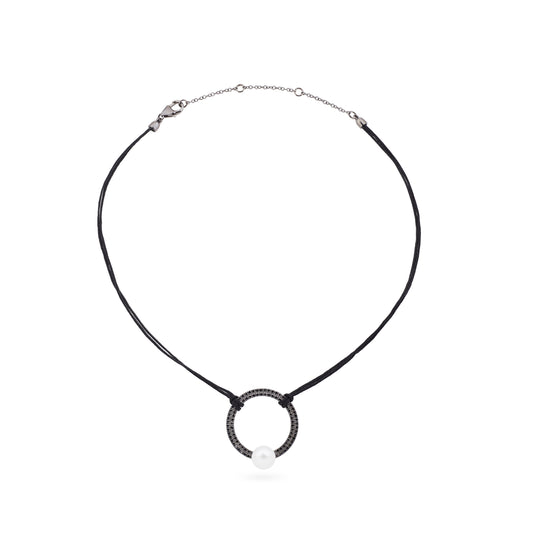 Sofia Choker Cord - Black diamonds