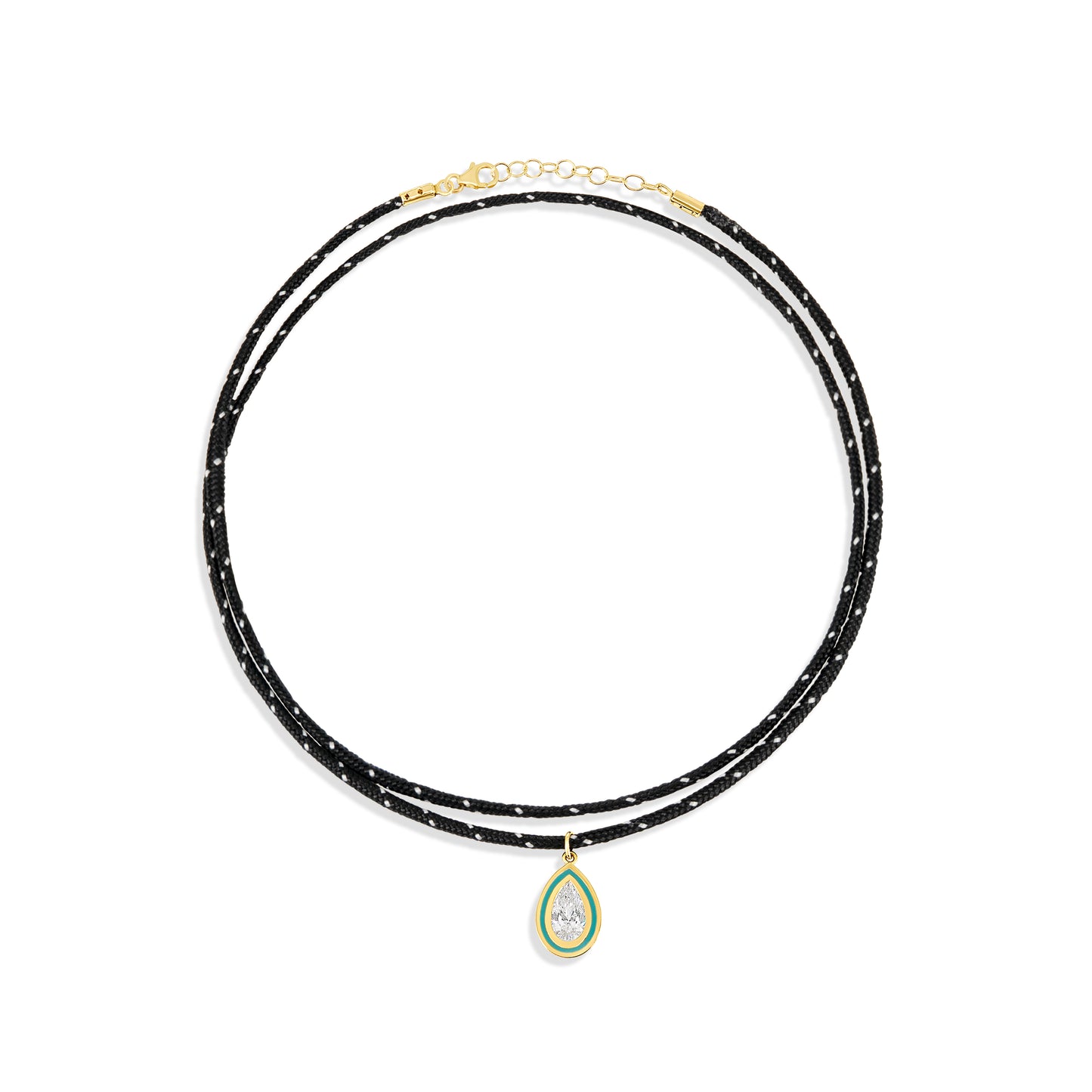 Necklace Pear cut tricolor 1k
