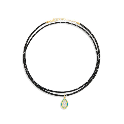 Necklace Pear cut tricolor 1k