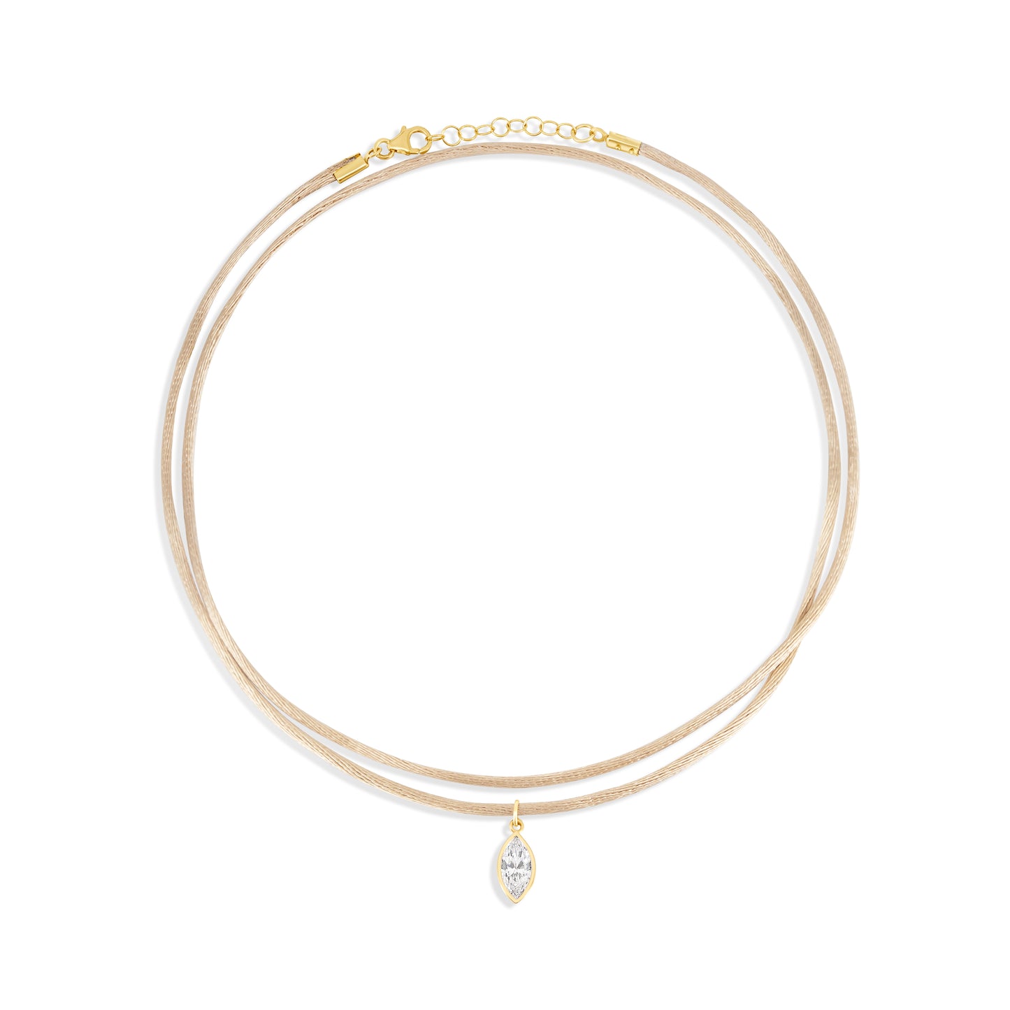 Necklace Marquise cut silk