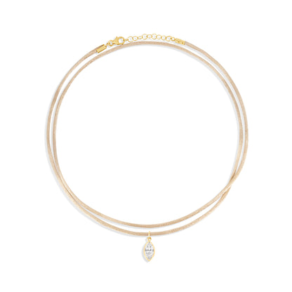 Necklace Marquise cut silk