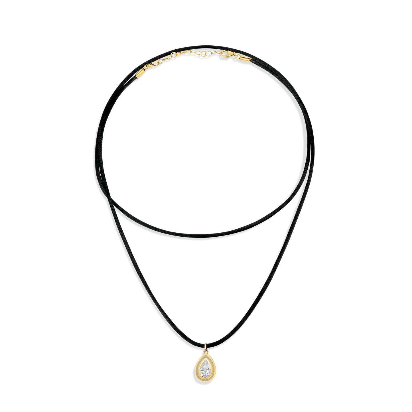 Necklace Pear cut silk