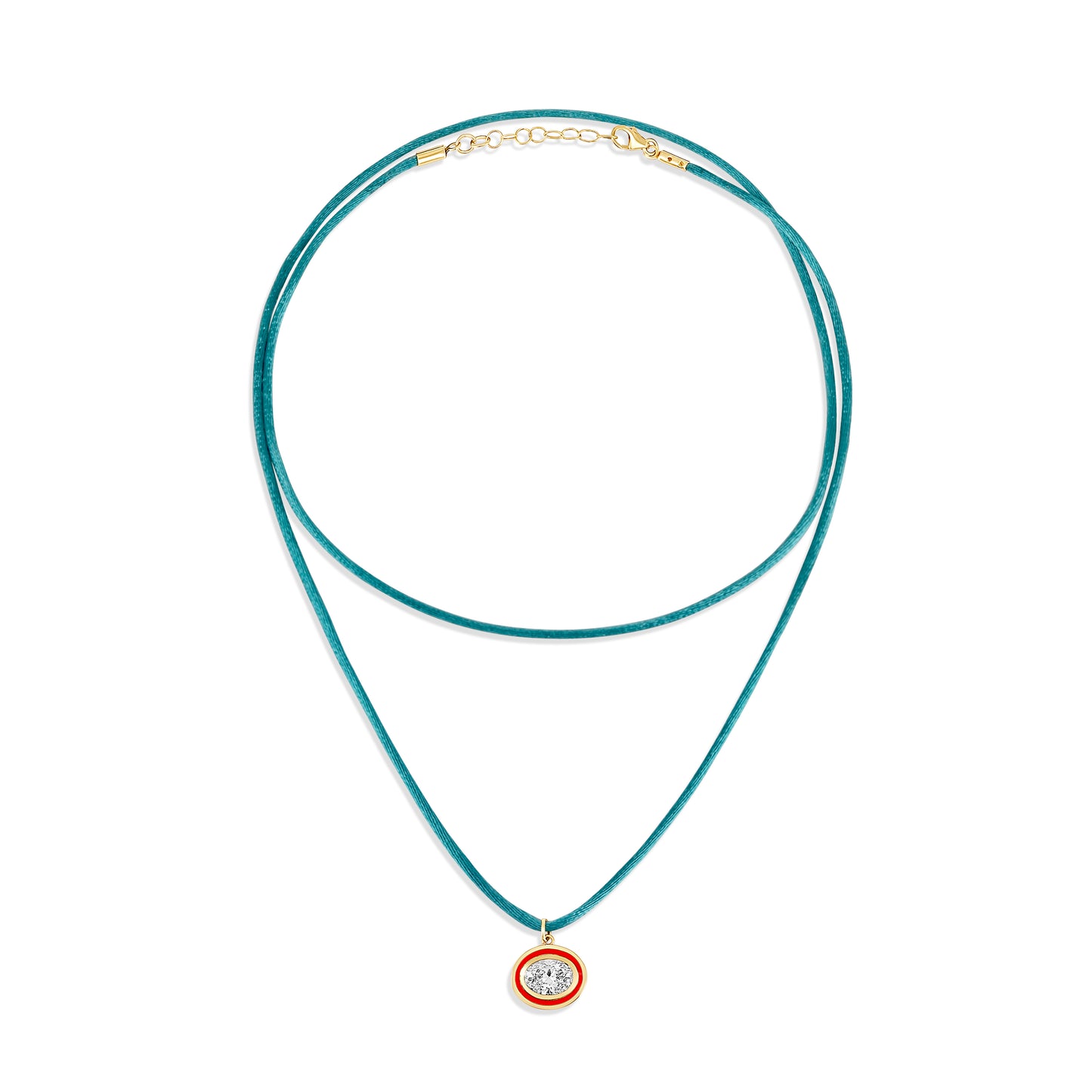 Necklace Oval cut silk