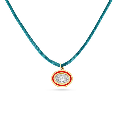 Necklace Oval cut silk