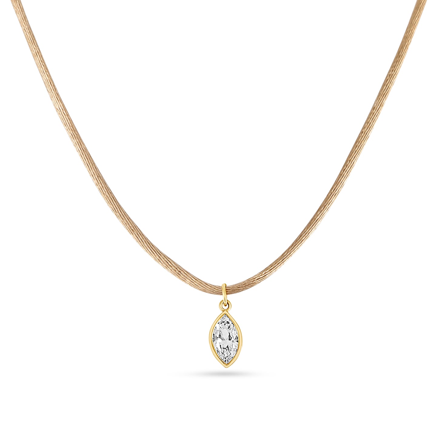 Necklace Marquise cut silk