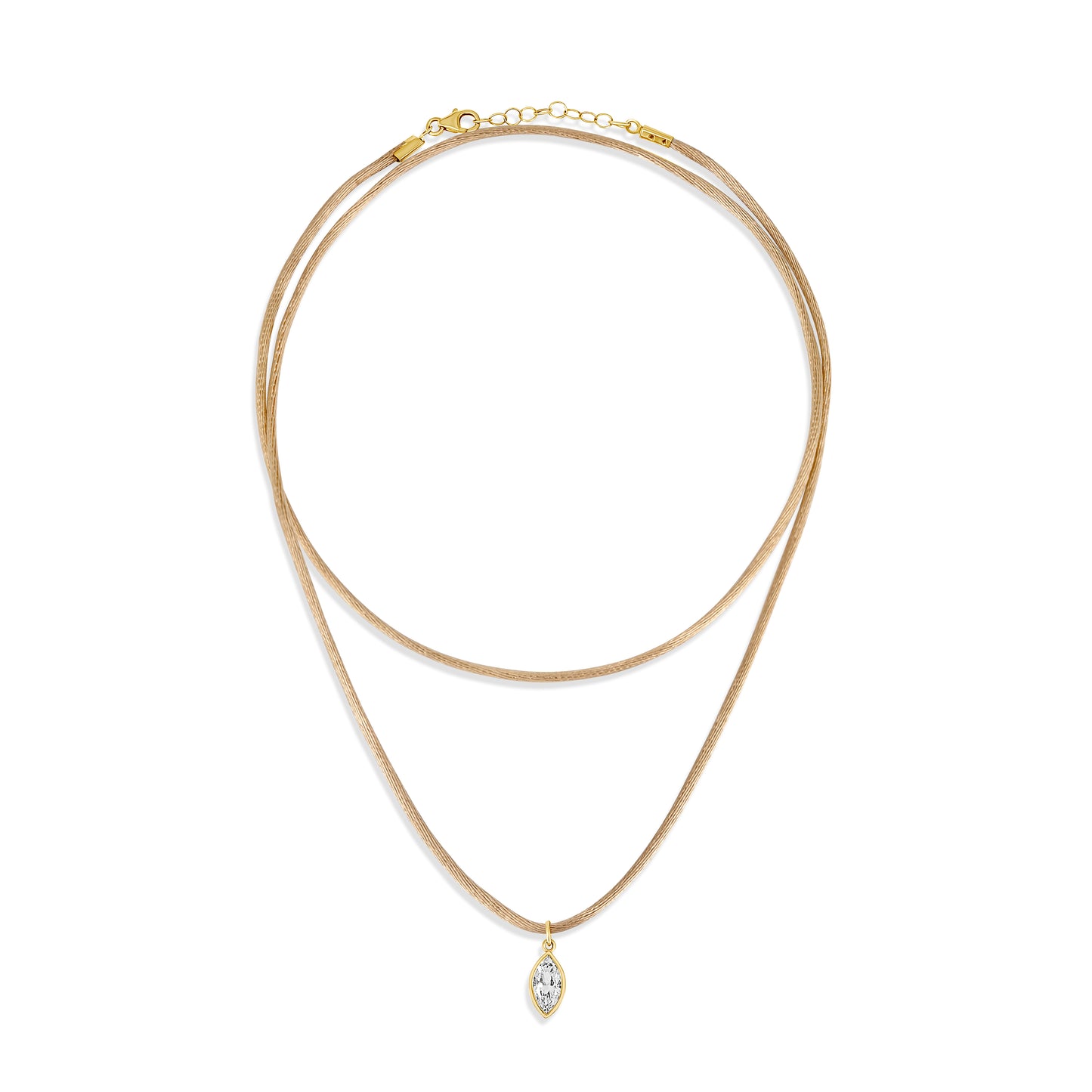 Necklace Marquise cut silk