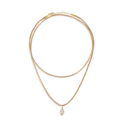 Necklace Marquise cut silk