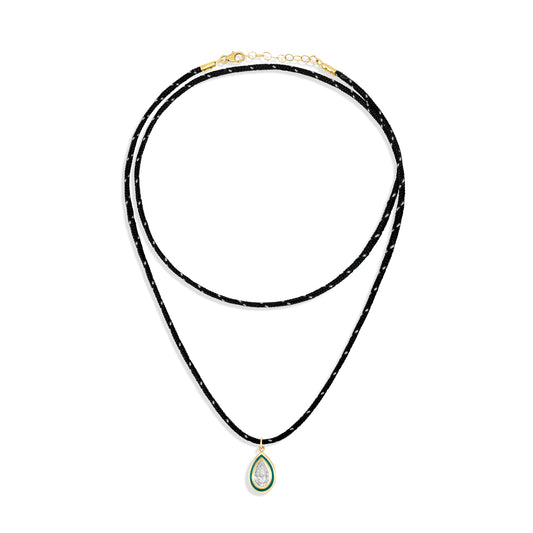 Necklace Pear cut tricolor 1k