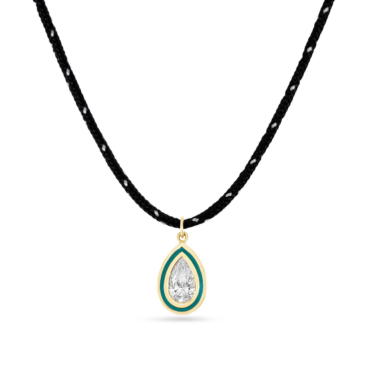 Necklace Pear cut tricolor 1k