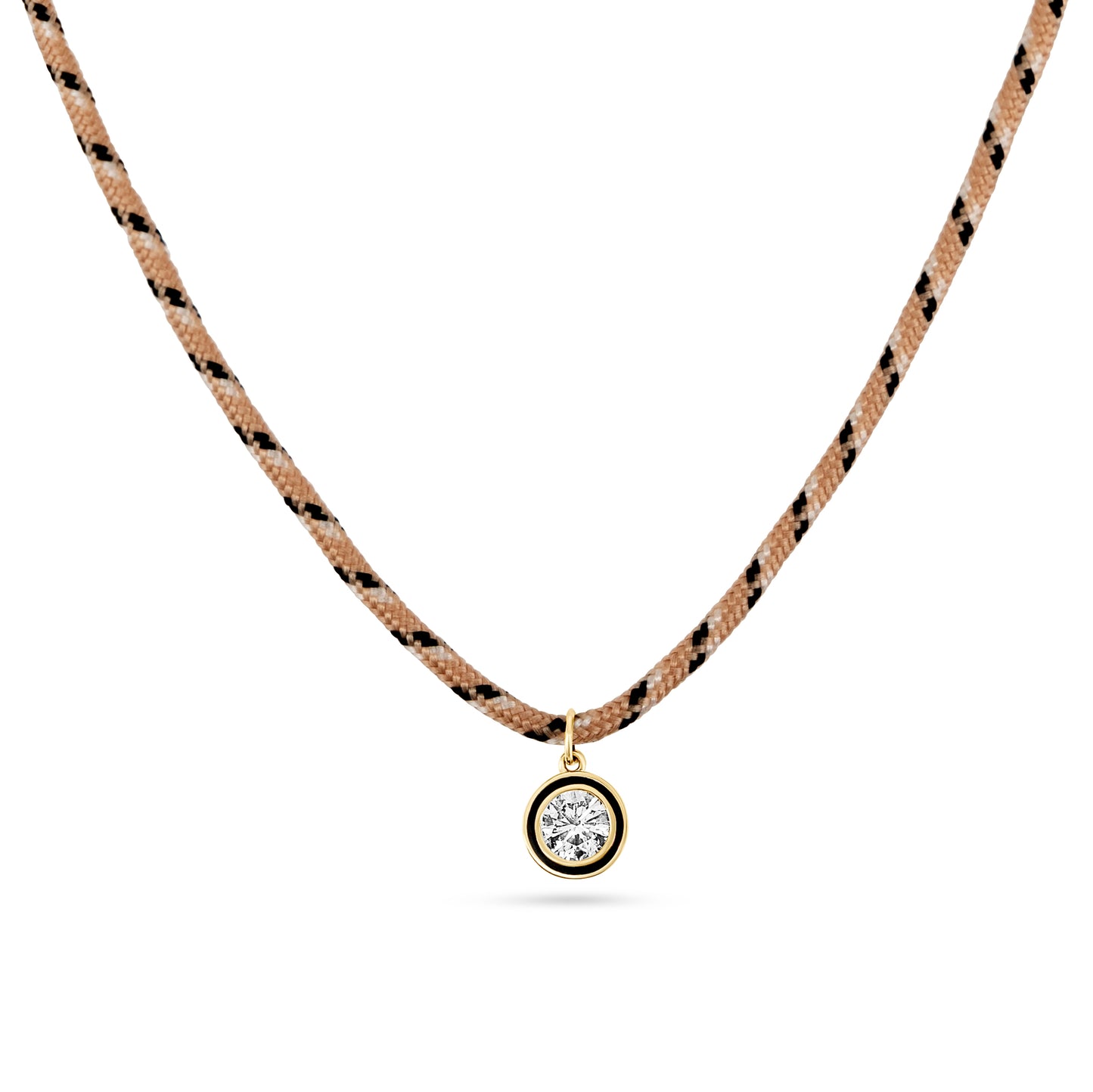 Necklace Round Cut Tricolor Cotton