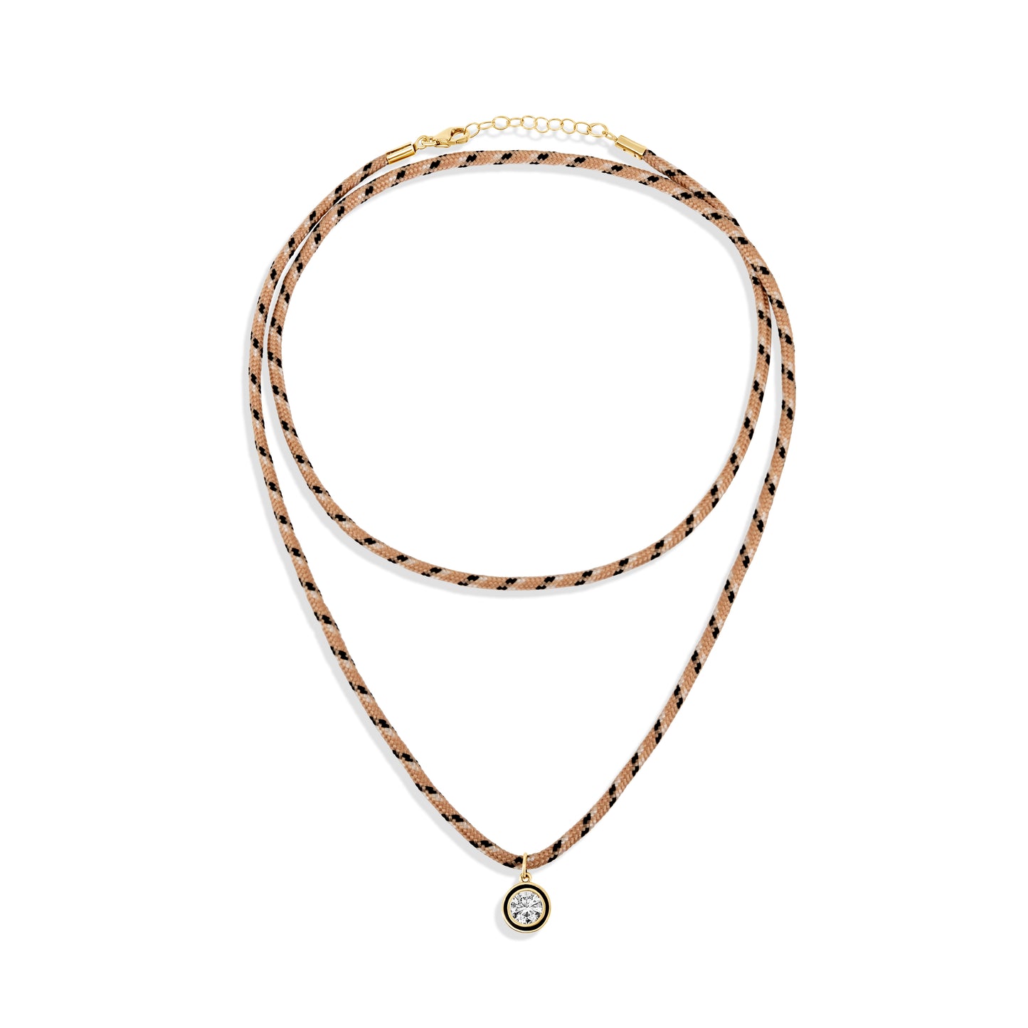 Necklace Round Cut Tricolor Cotton