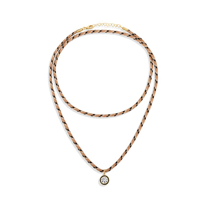 Necklace Round Cut Tricolor Cotton