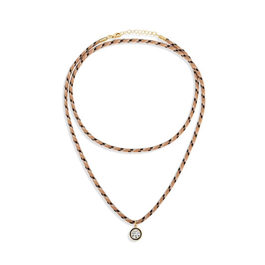 Necklace Round Cut Tricolor Cotton