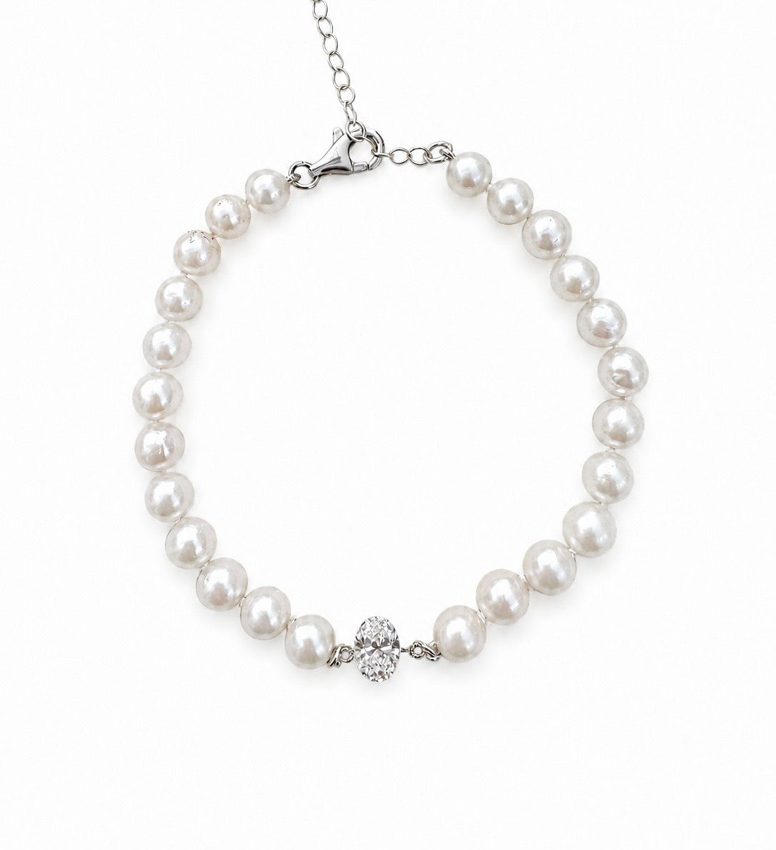 Chocker oval diamond pearls