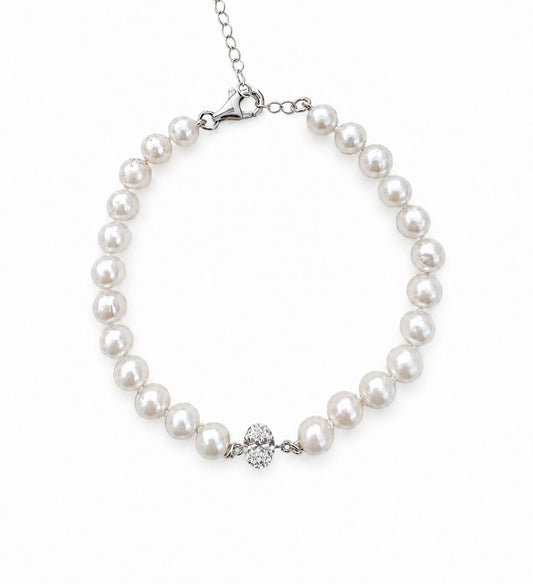 Chocker oval diamond pearls
