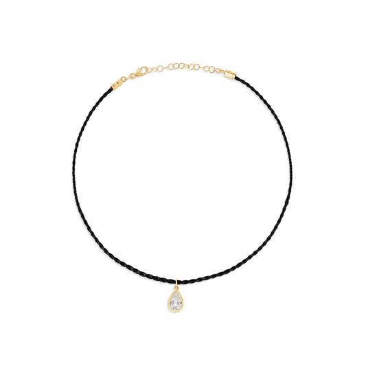 Choker Pear cut leather