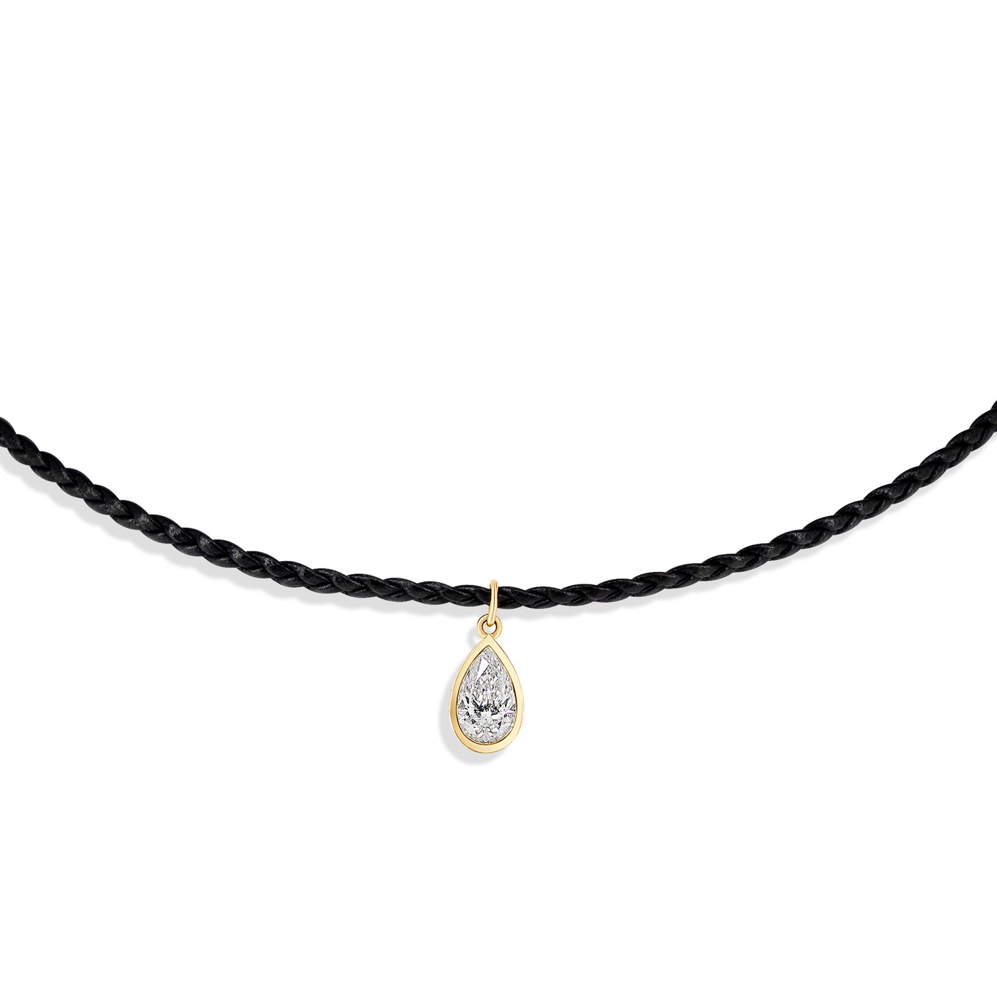 Choker Pear cut leather