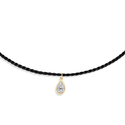 Choker Pear cut leather