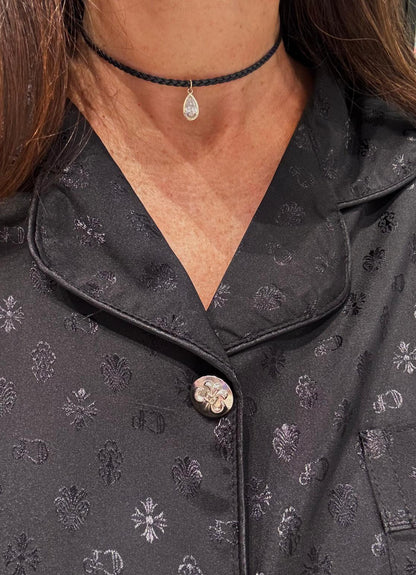 Choker Pear cut leather