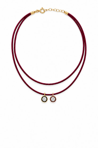 Necklace Round Cut Tricolor Cotton