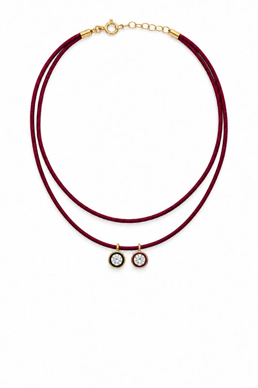 Necklace Round Cut Tricolor Cotton